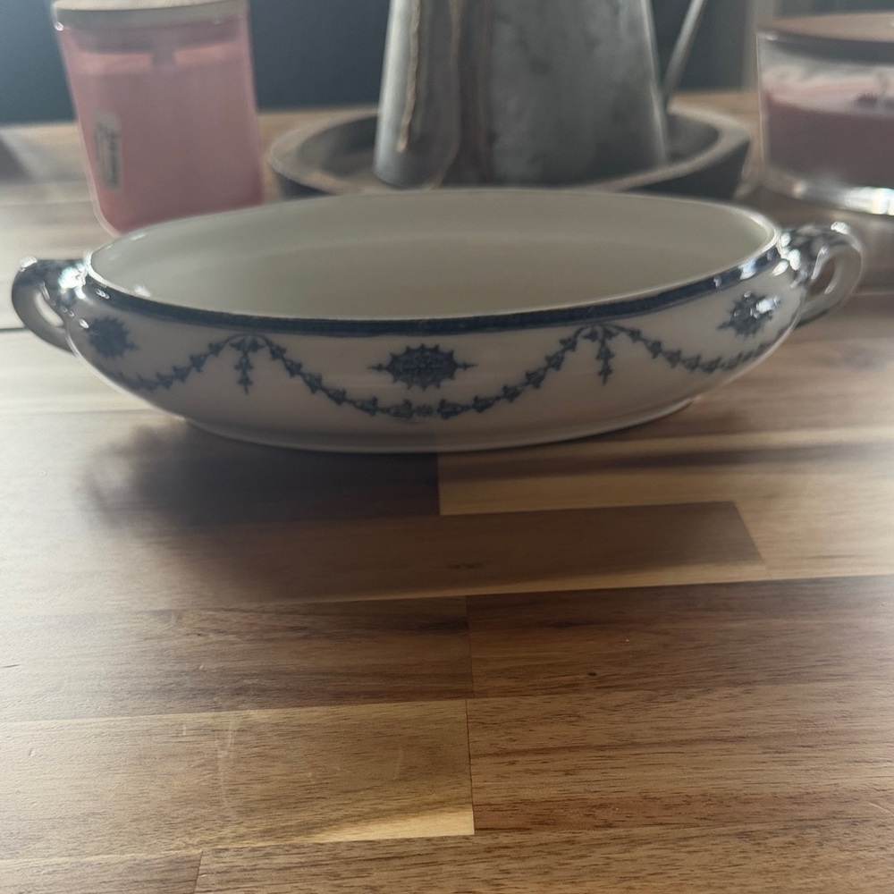 Booths chippendale pattern antique flow blue serving dish